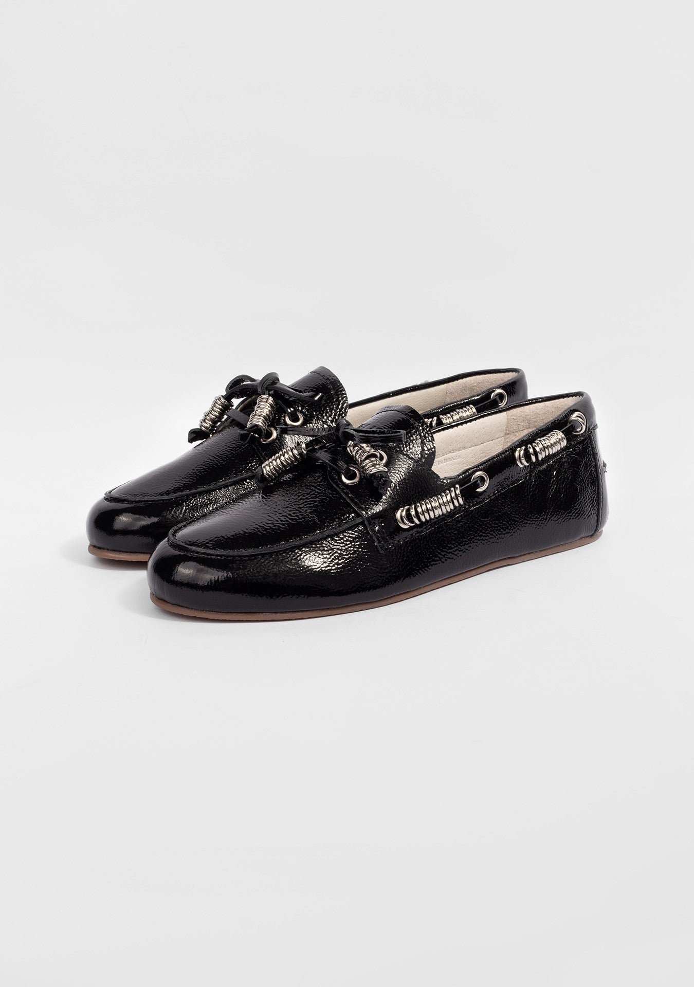 Mocassim Valência Studded Shiny Black
