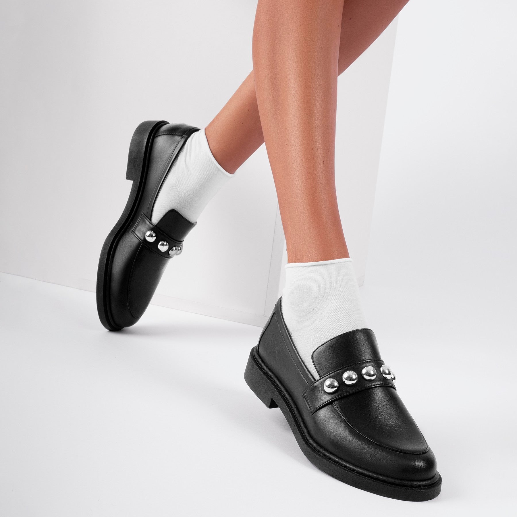 Loafer Giu Black Silver