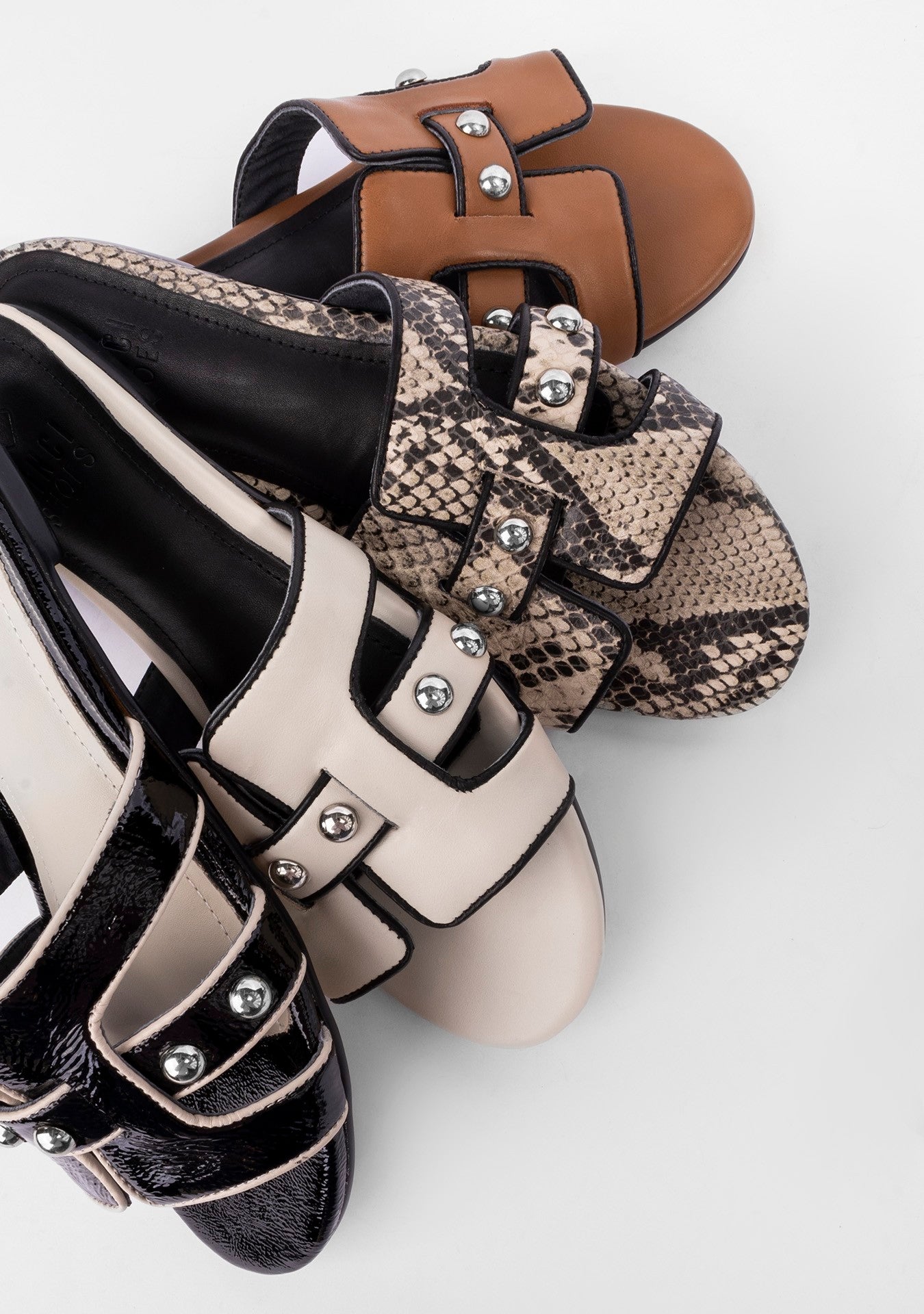 Rasteira Eloise Studded Camelo