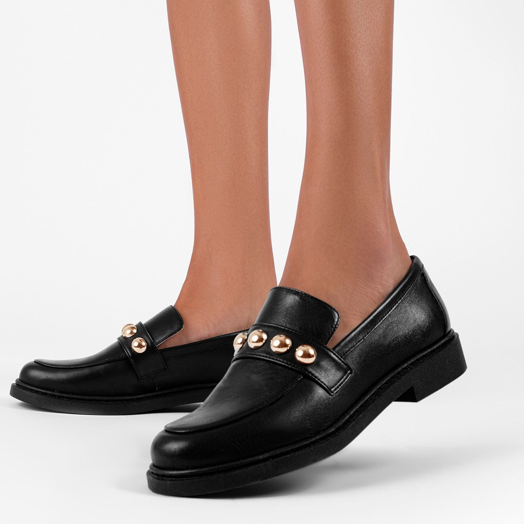 Loafer Giu Black Gold