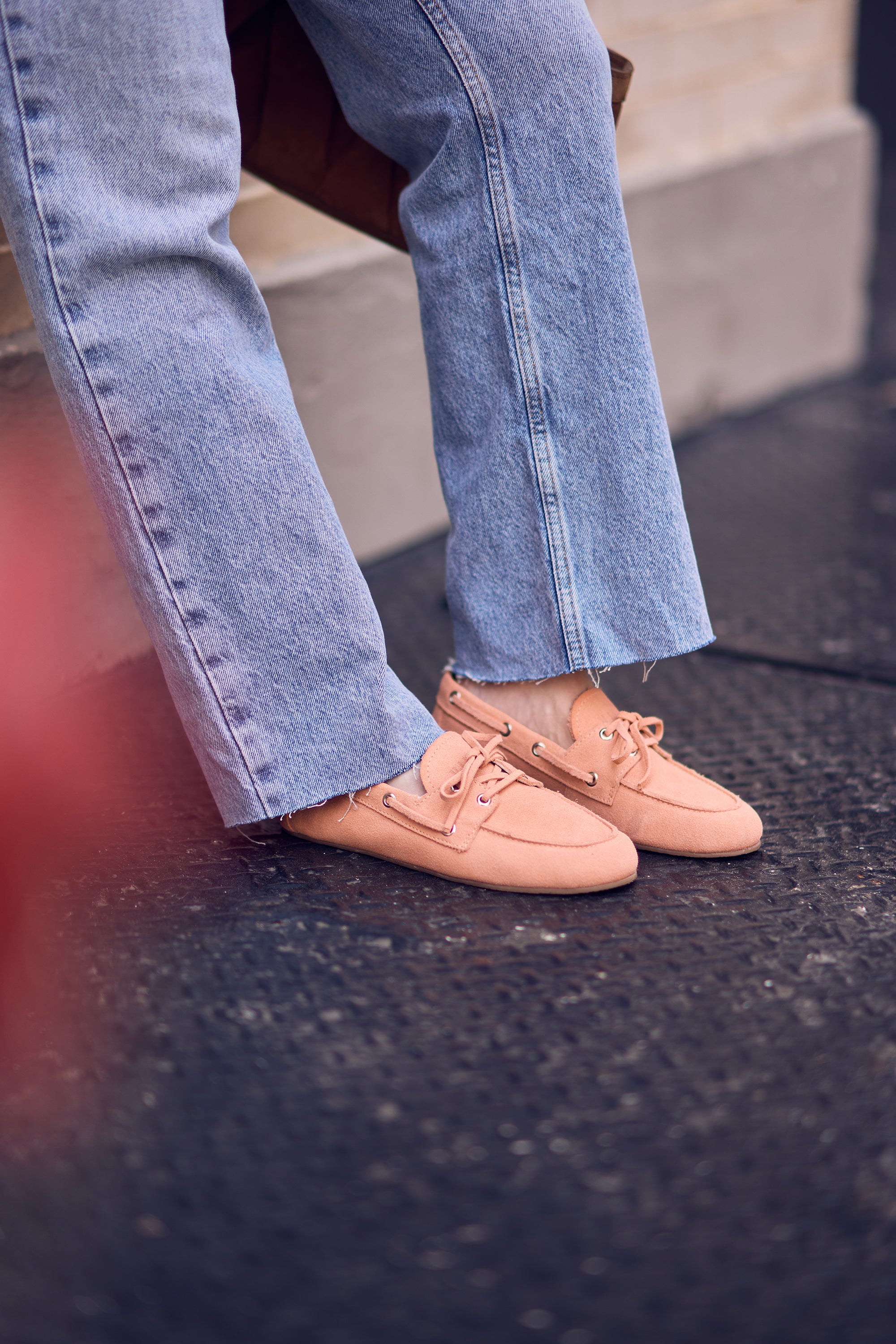 Mocassim Valência Camurça Peach