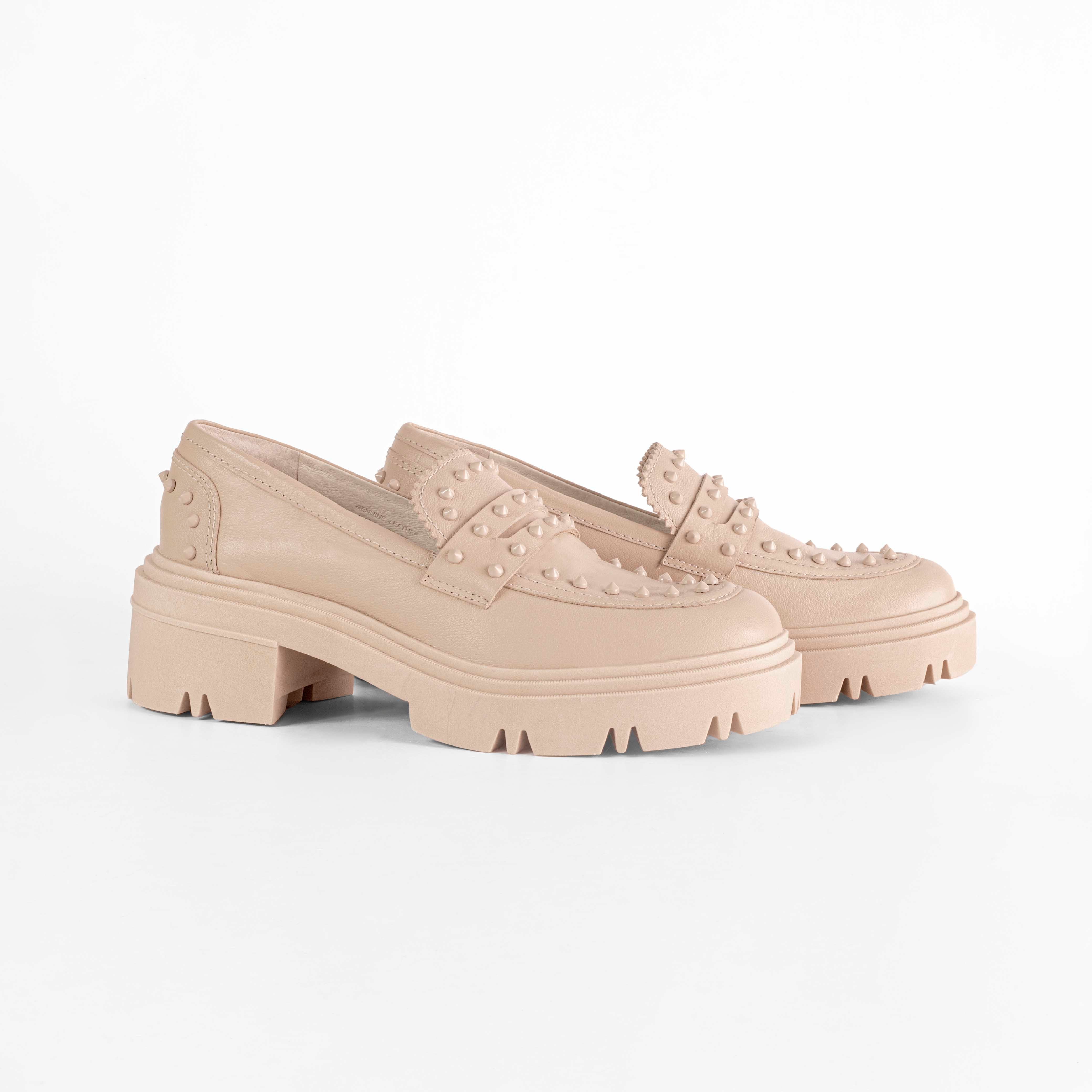 Loafer Dara Studded Full Bege