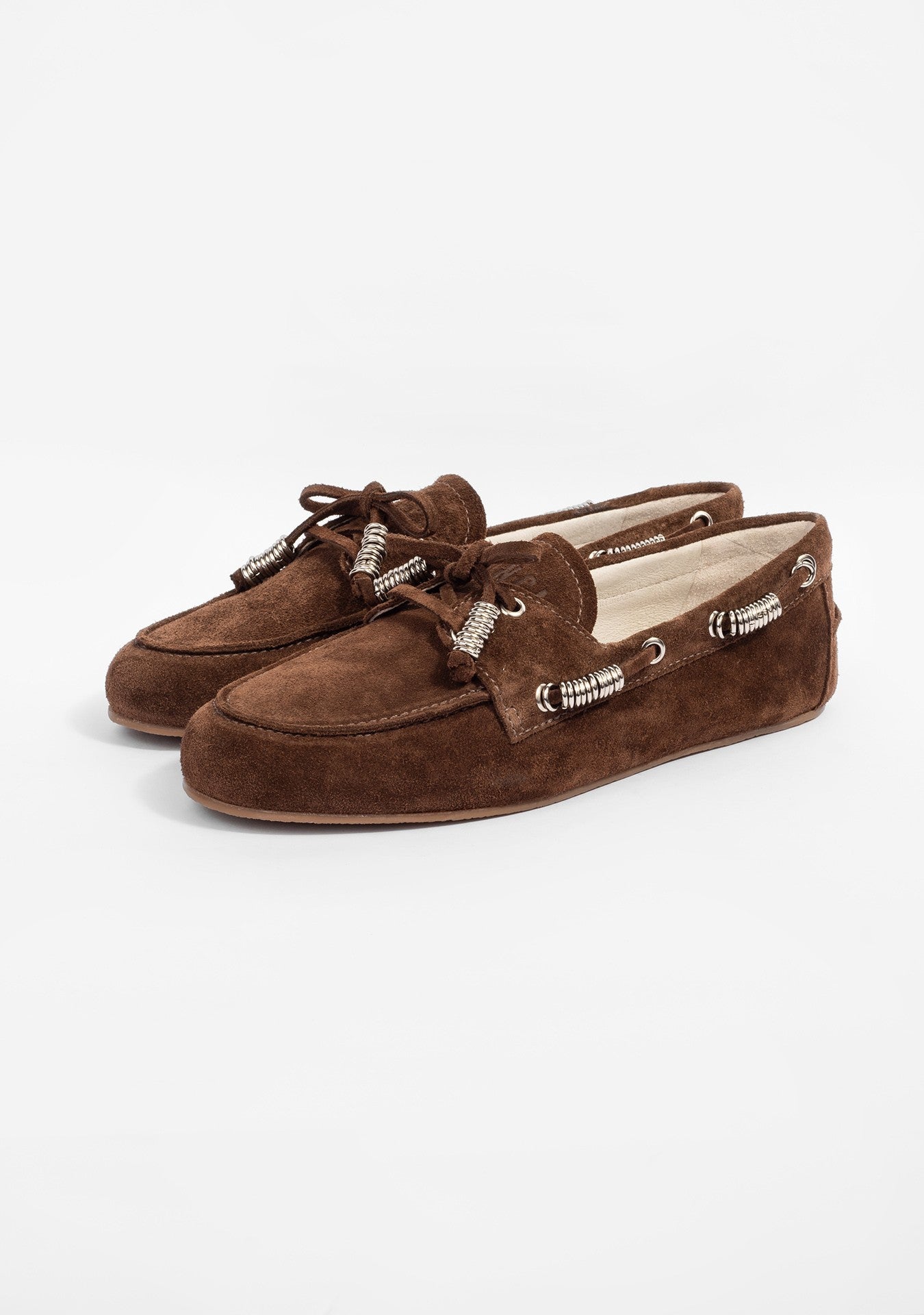 Mocassim Valência Studded Camurça Chocolate