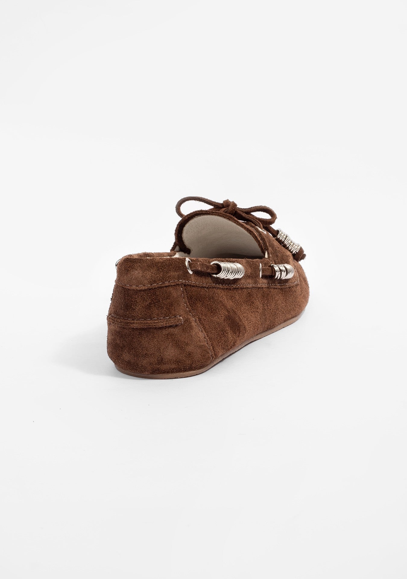 Mocassim Valência Studded Camurça Chocolate