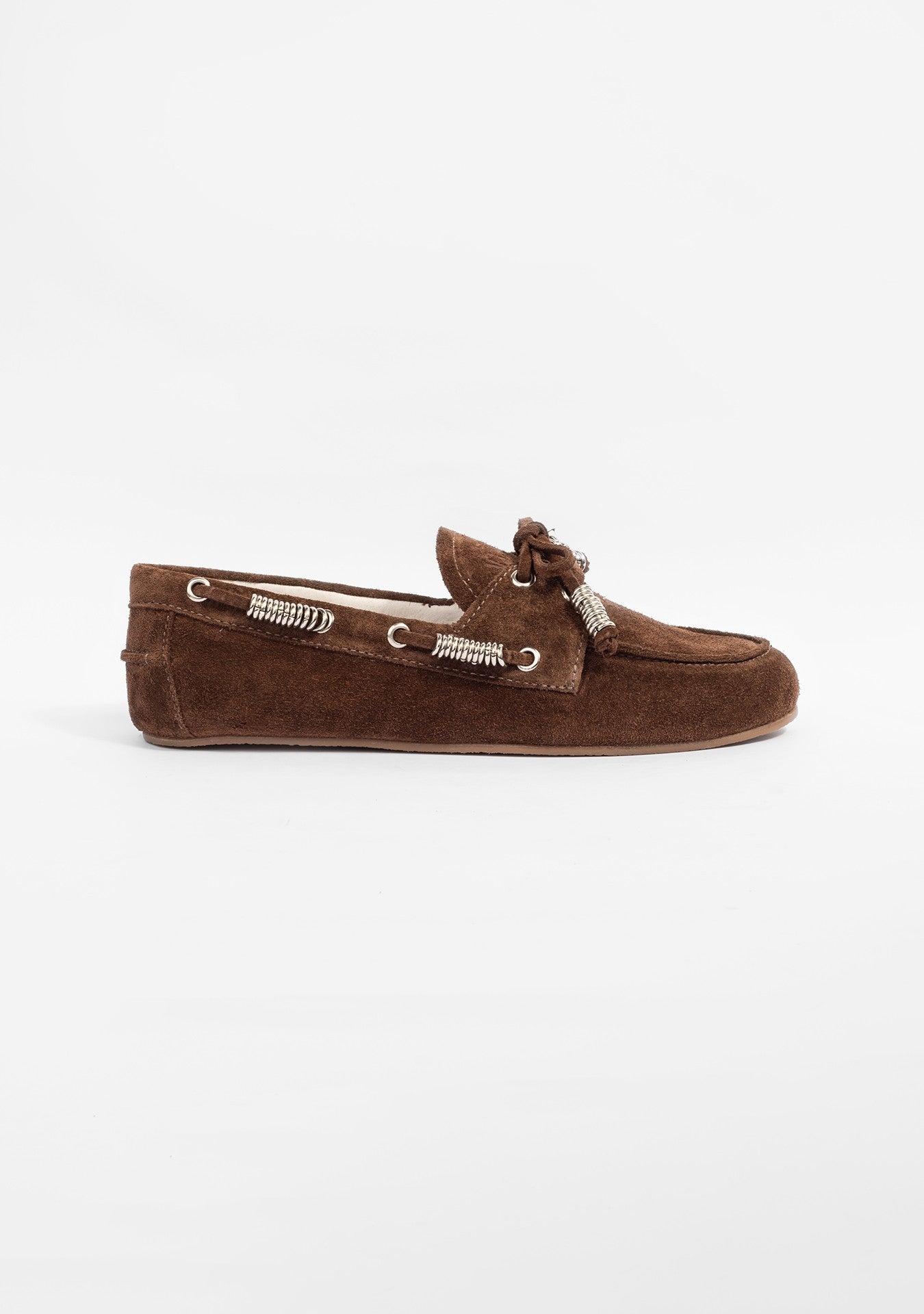 Mocassim Valência Studded Camurça Chocolate