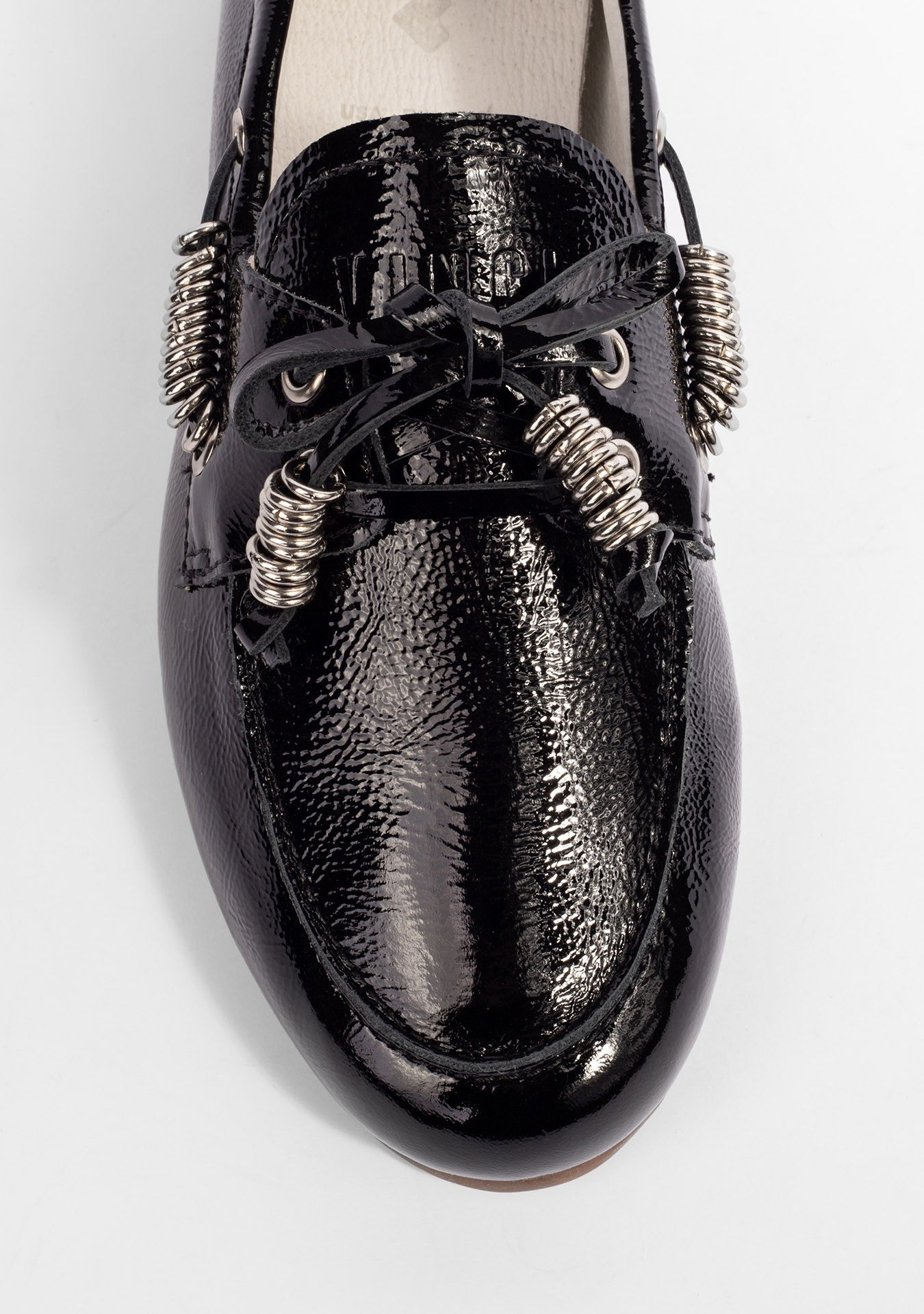 Mocassim Valência Studded Shiny Black