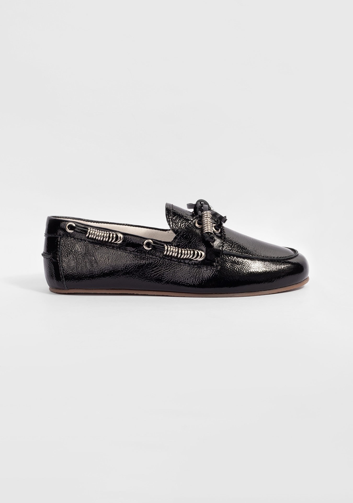 Mocassim Valência Studded Shiny Black