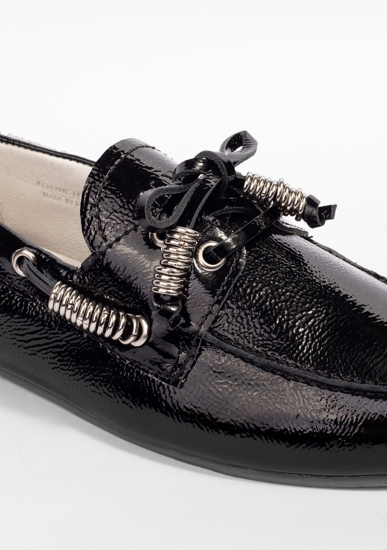 Mocassim Valência Studded Shiny Black