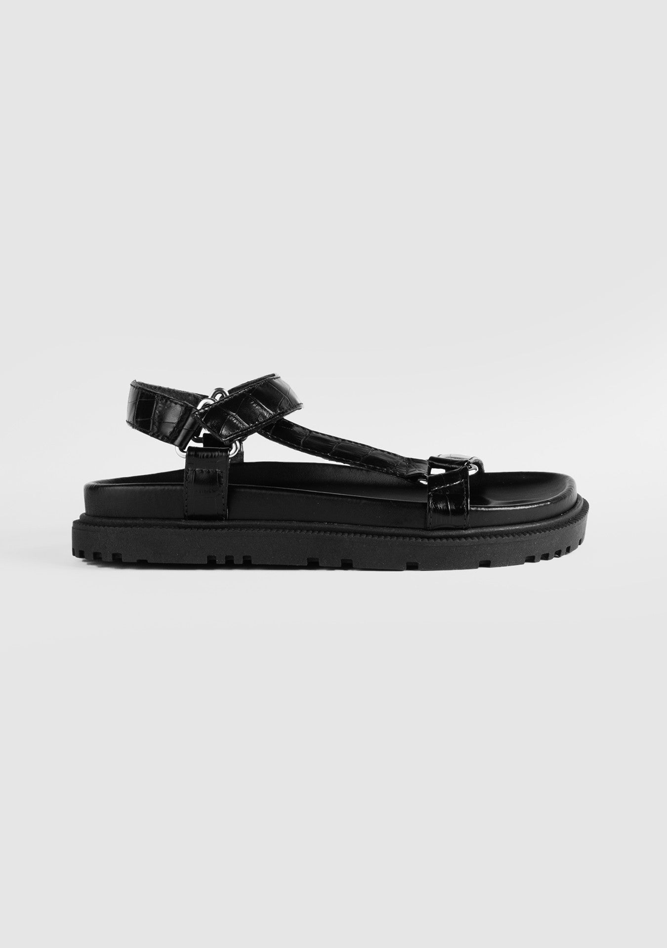 Flat Morgan Croco Black