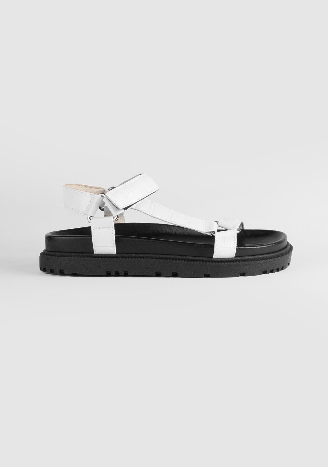 Flat Morgan Croco White