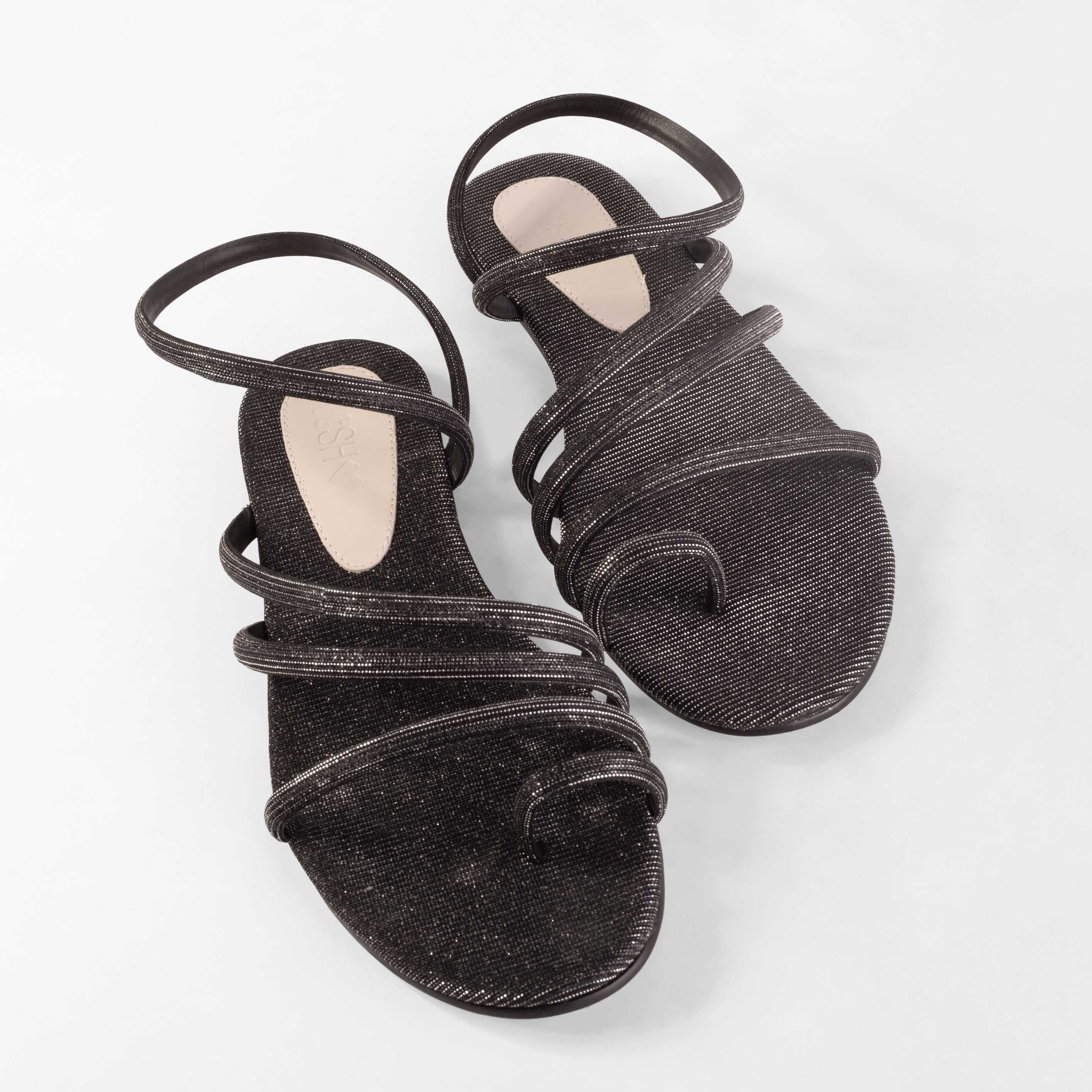 Rasteira Alana Metallic Black