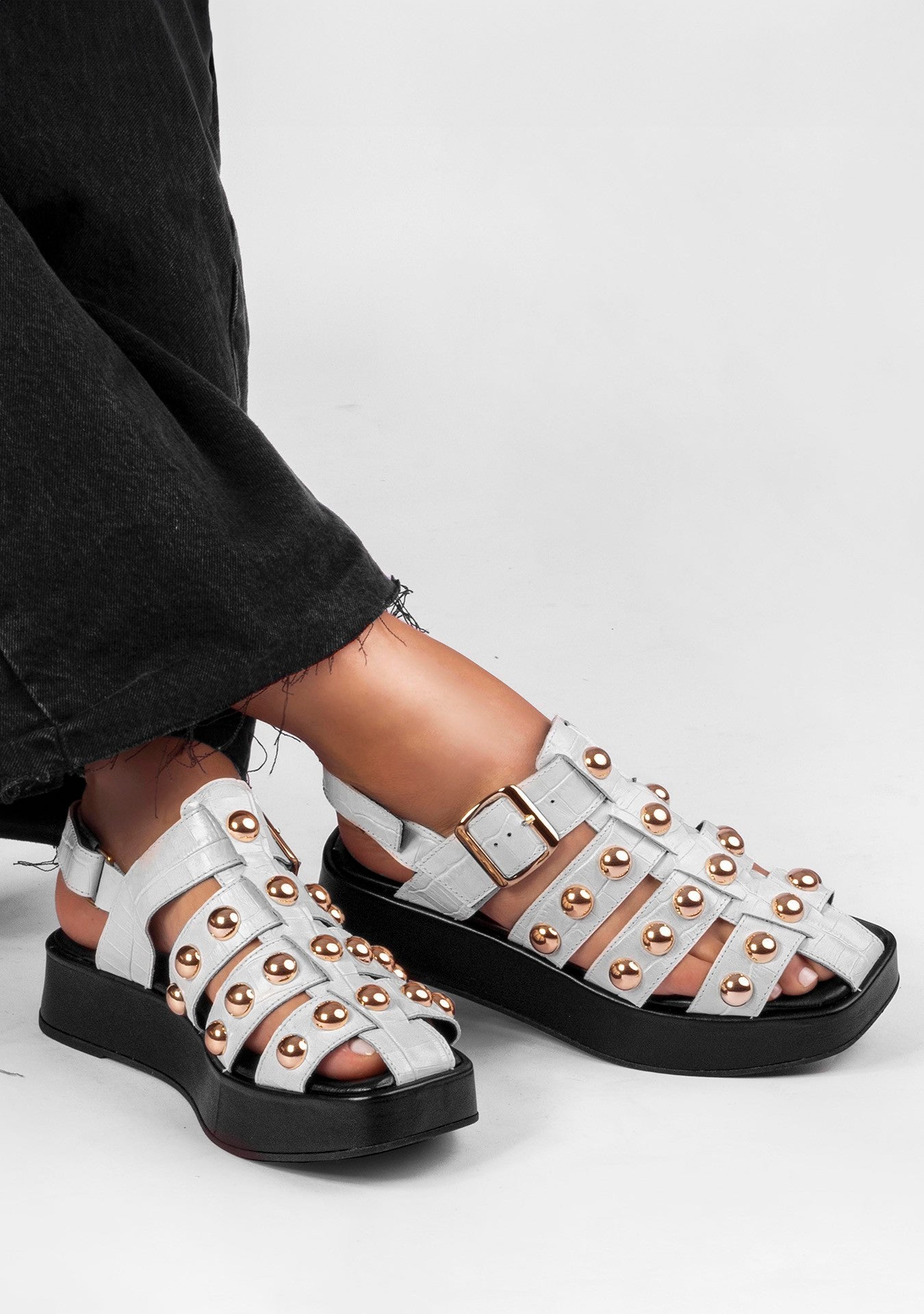 Flatform Mari Croco White
