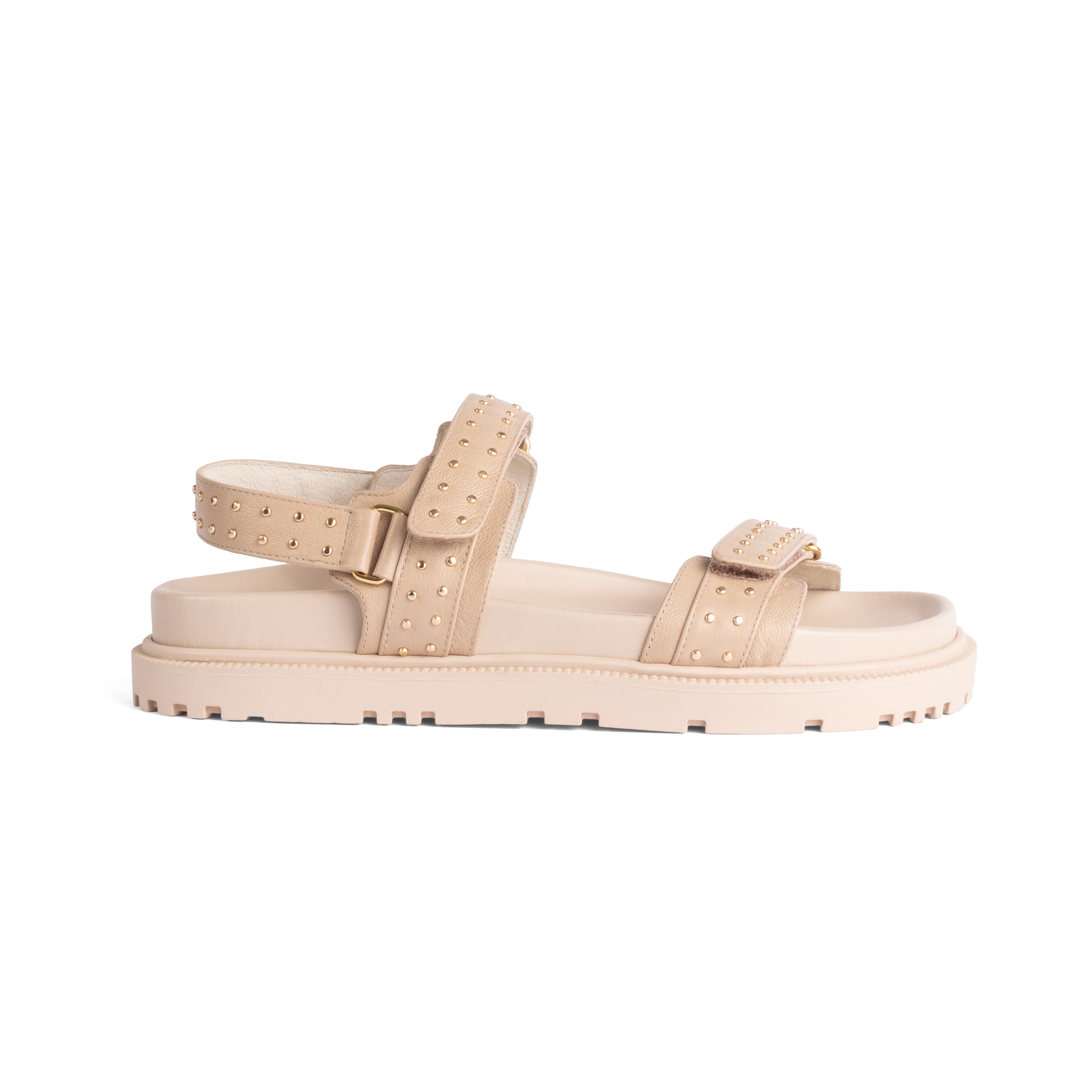 Flat Megan Studded Bege