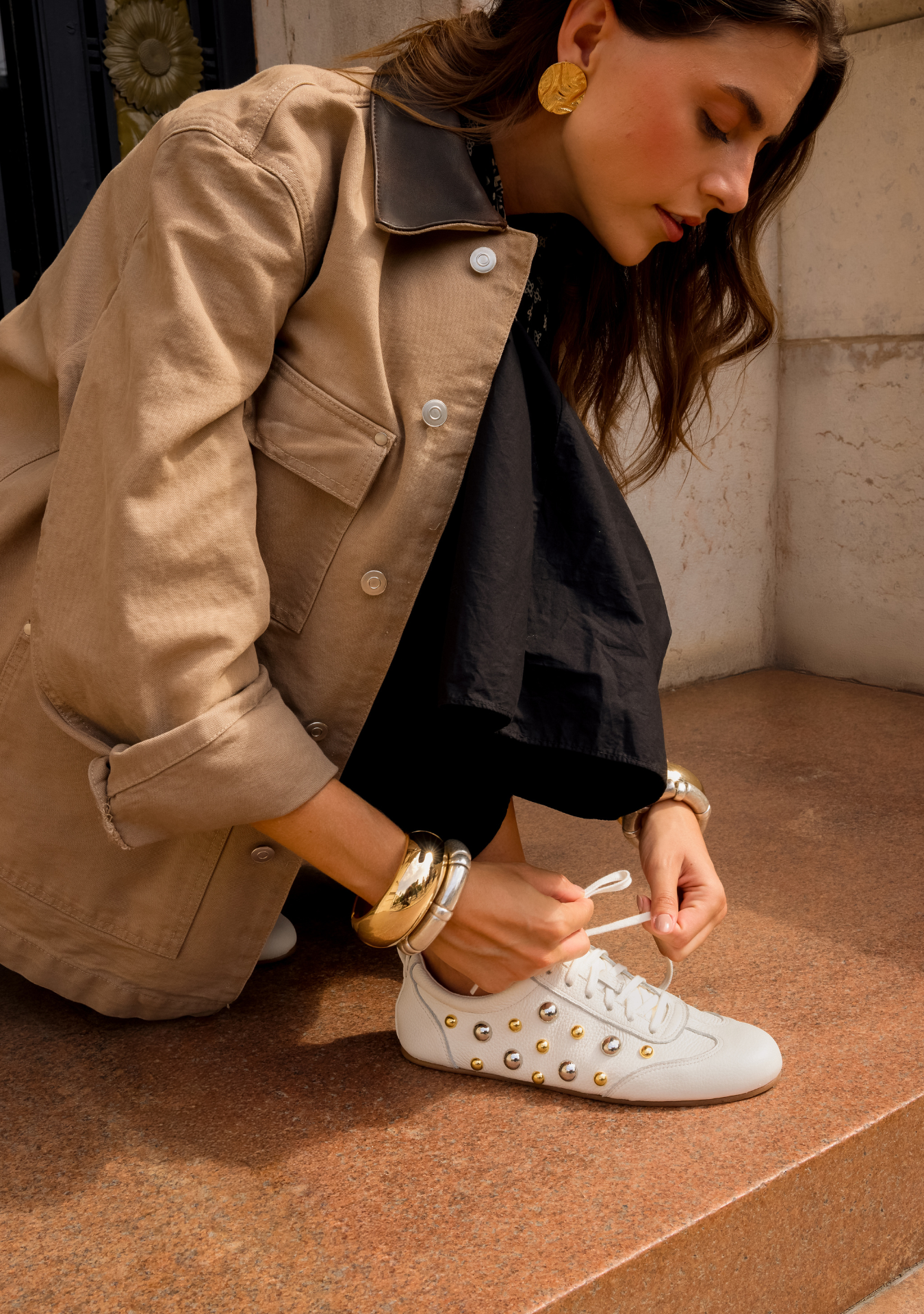 Sneaker Violet Studded Coconut
