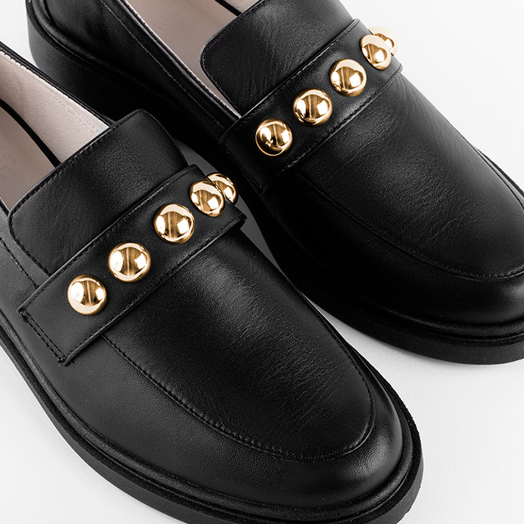 Loafer Giu Black Gold