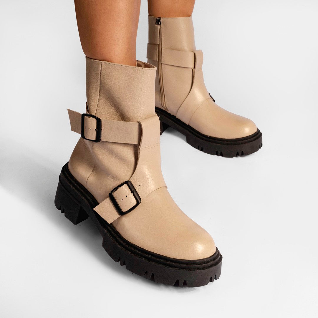 Bota Biker Bege