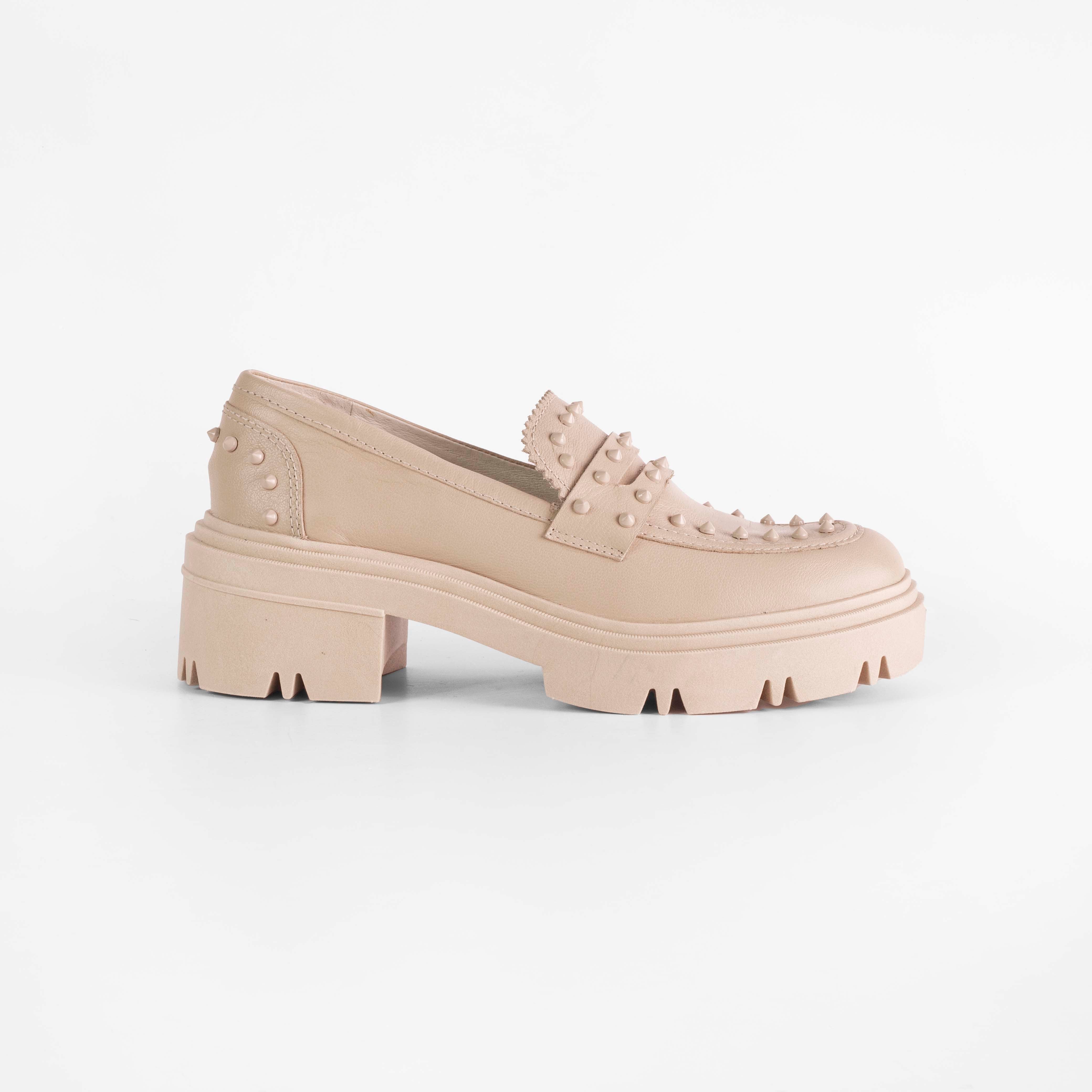Loafer Dara Studded Full Bege