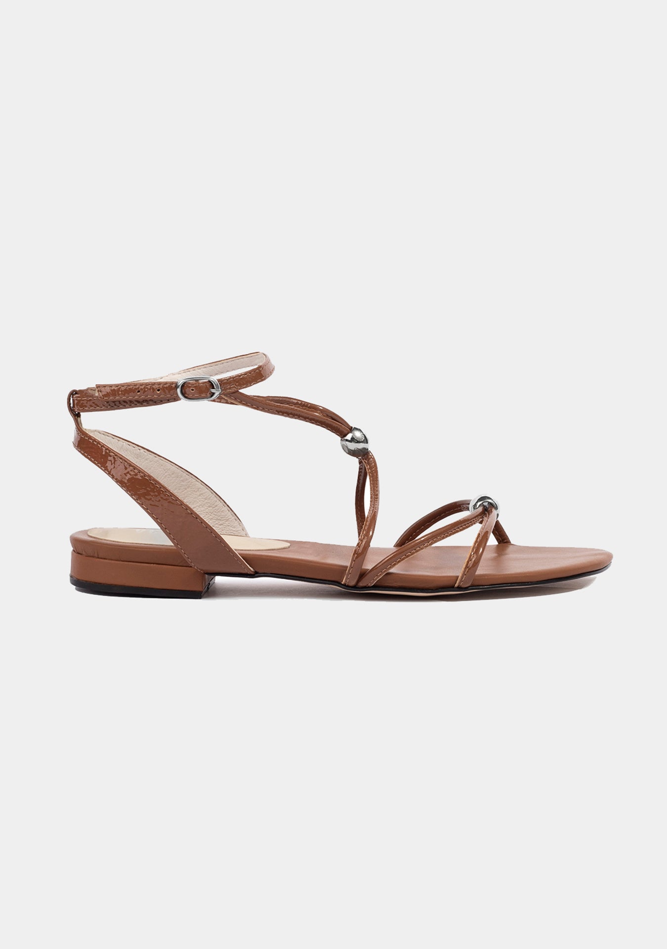 Rasteira Gaia Shiny Camelo
