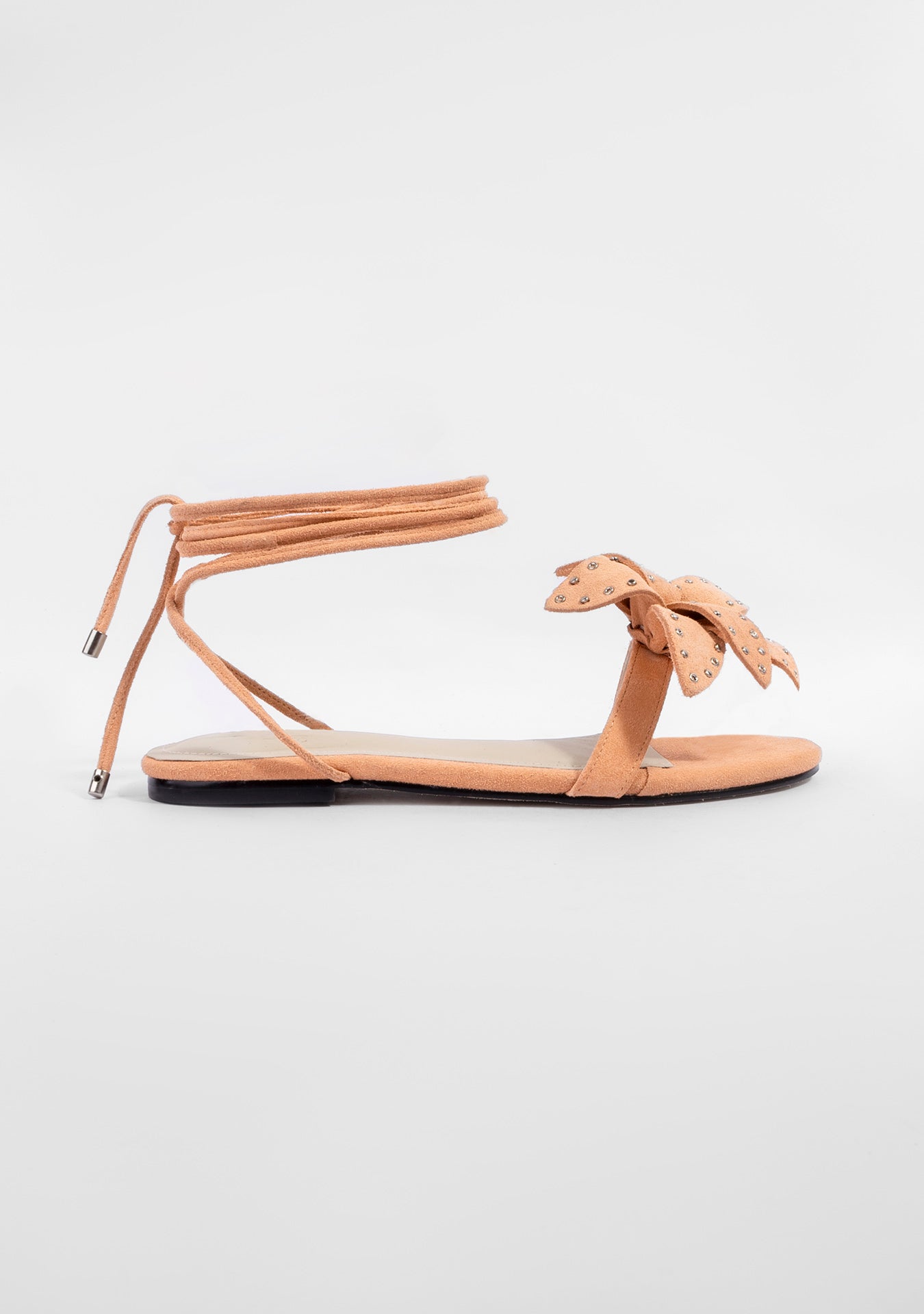 Rasteira Poliana Studded Camurça Peach
