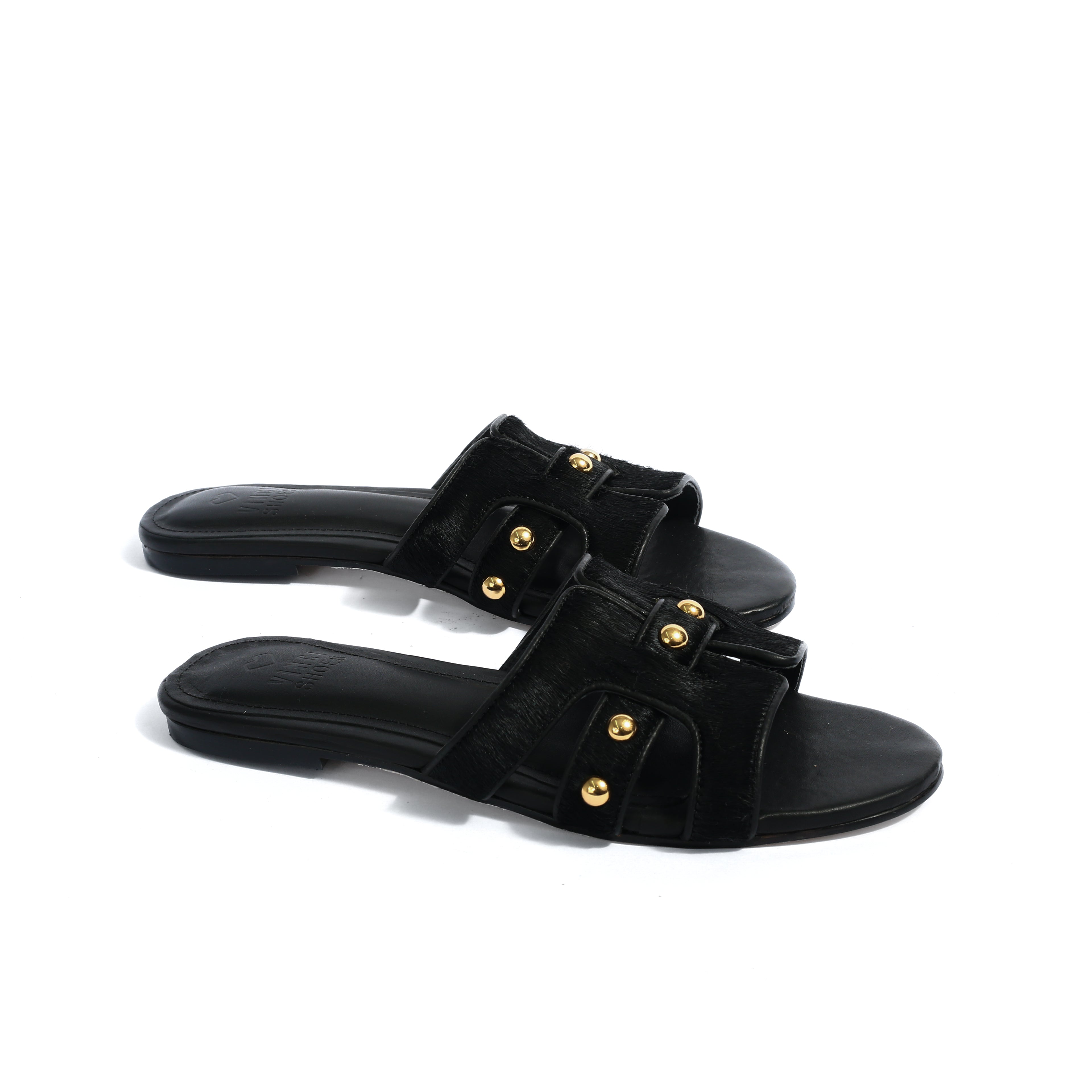 Rasteira Eloise Studded Pony Black