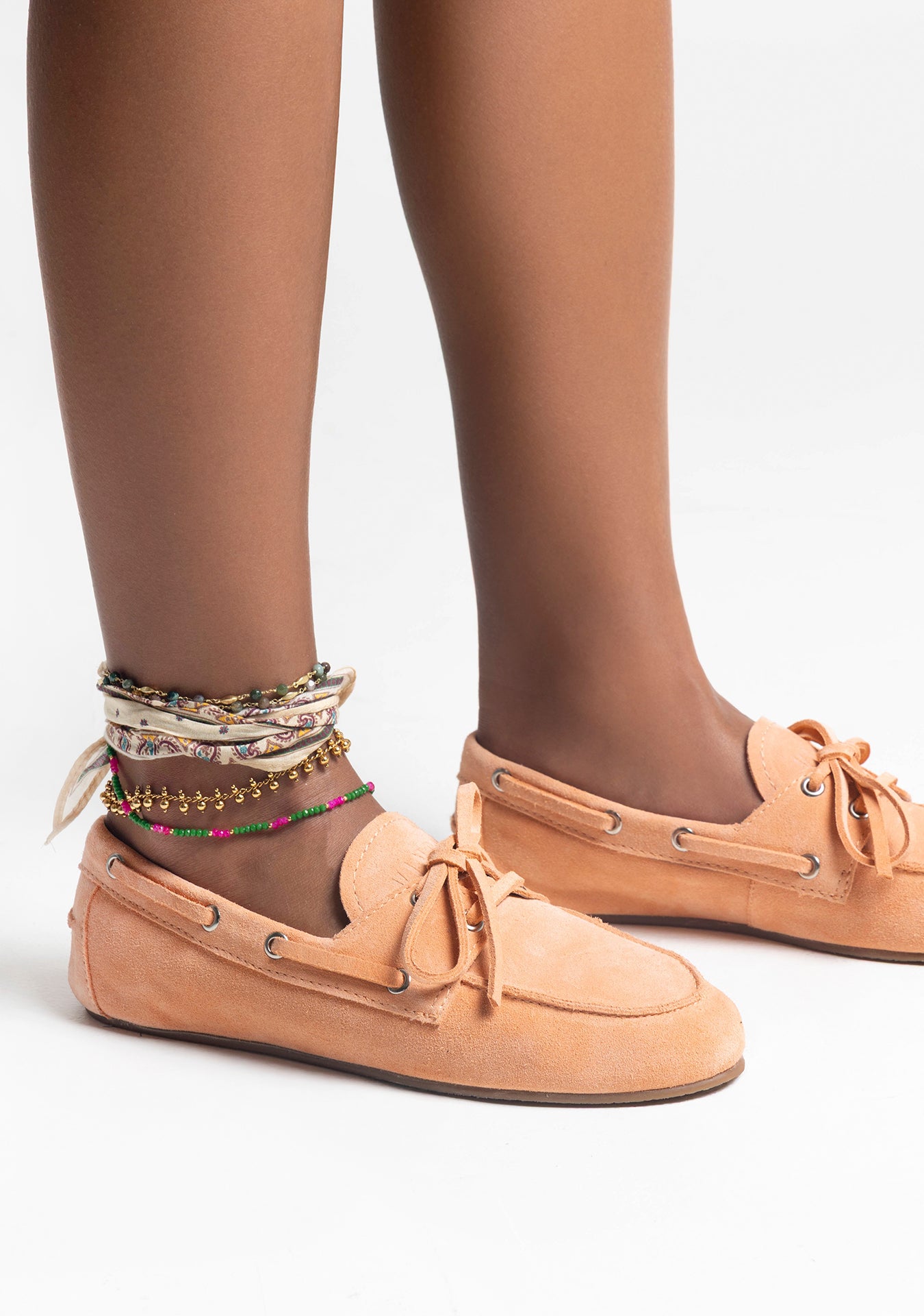 Mocassim Valência Camurça Peach
