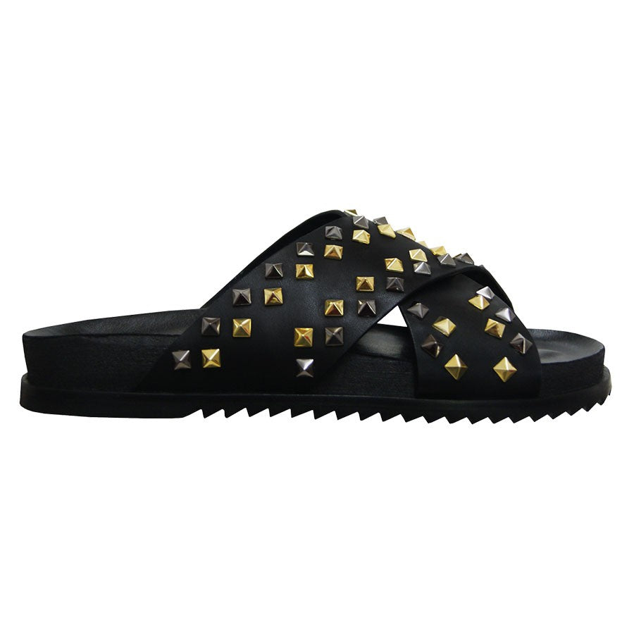 Flat Emma Studded Black