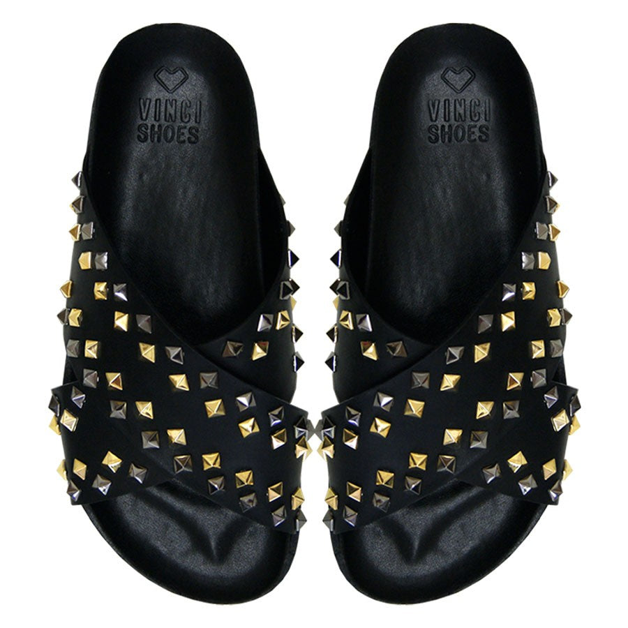 Flat Emma Studded Black